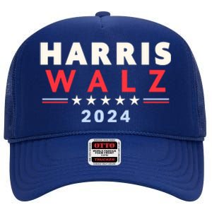 Harris Walz 2024 Election High Crown Mesh Back Trucker Hat