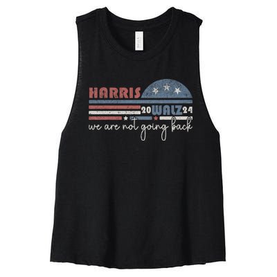 Harris Waltz 2024 Were Not Going Back Retro Women's Racerback Cropped Tank