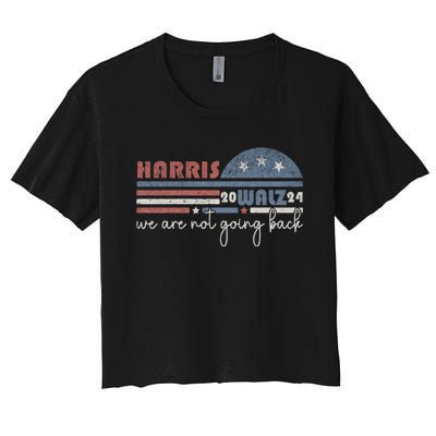 Harris Waltz 2024 Were Not Going Back Retro Women's Crop Top Tee