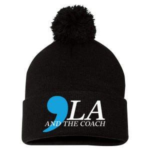 Harris Walz 2024 Comma La And The Coach Pom Pom 12in Knit Beanie