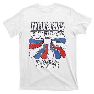 Harris Walz 2024 Retro Trendy Politics Democrat Liberal Vote T-Shirt