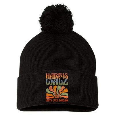 Harris Waltz 2024 Unity Over Division Harris Waltz 2024 Over Pom Pom 12in Knit Beanie