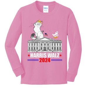 Harris Walz 2024 President Election Kids Long Sleeve Shirt