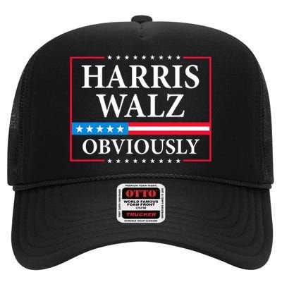 Harris Waltz 2024 Obviously Kamala Harris Tim Walz 2024 High Crown Mesh Back Trucker Hat