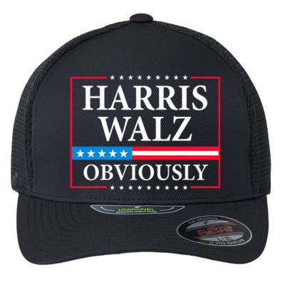 Harris Waltz 2024 Obviously Kamala Harris Tim Walz 2024 Flexfit Unipanel Trucker Cap