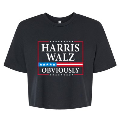 Harris Waltz 2024 Obviously Kamala Harris Tim Walz 2024 Bella+Canvas Jersey Crop Tee