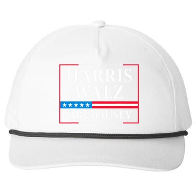 Harris Waltz 2024 Obviously Kamala Harris Tim Walz 2024 Snapback Five-Panel Rope Hat