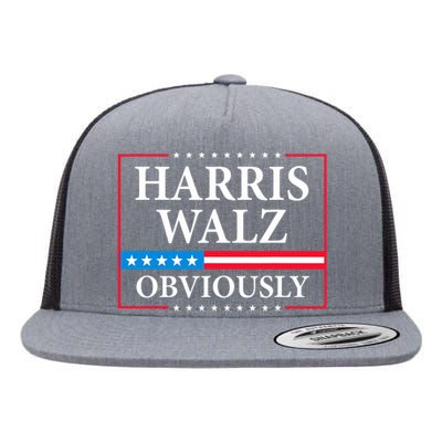 Harris Waltz 2024 Obviously Kamala Harris Tim Walz 2024 Flat Bill Trucker Hat