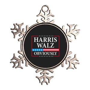 Harris Waltz 2024 Obviously Kamala Harris Tim Walz 2024 Metallic Star Ornament