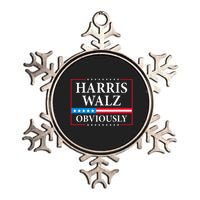 Harris Waltz 2024 Obviously Kamala Harris Tim Walz 2024 Metallic Star Ornament