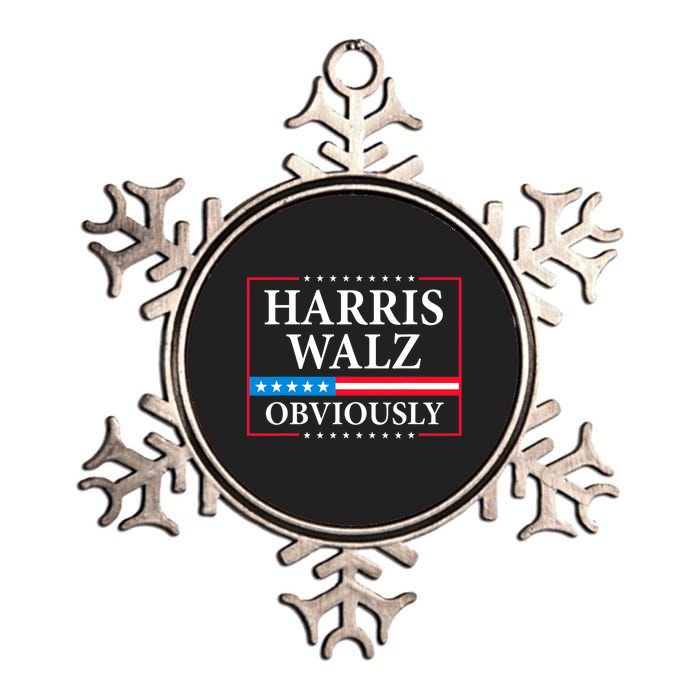 Harris Waltz 2024 Obviously Kamala Harris Tim Walz 2024 Metallic Star Ornament