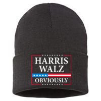 Harris Waltz 2024 Obviously Kamala Harris Tim Walz 2024 Sustainable Knit Beanie