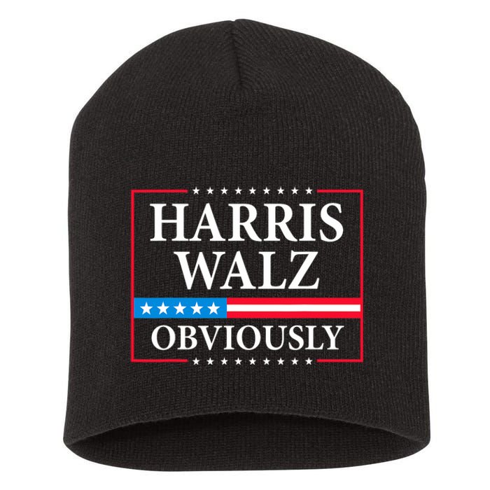 Harris Waltz 2024 Obviously Kamala Harris Tim Walz 2024 Short Acrylic Beanie