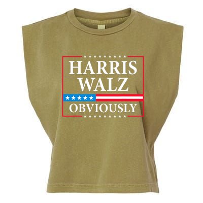 Harris Waltz 2024 Obviously Kamala Harris Tim Walz 2024 Garment-Dyed Women's Muscle Tee