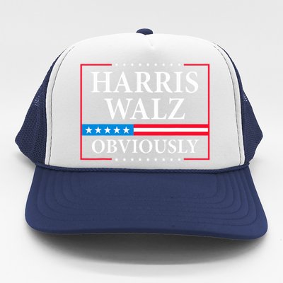 Harris Waltz 2024 Obviously Kamala Harris Tim Walz 2024 Trucker Hat