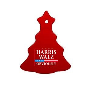 Harris Waltz 2024 Obviously Kamala Harris Tim Walz 2024 Ceramic Tree Ornament