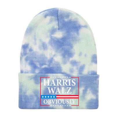 Harris Waltz 2024 Obviously Kamala Harris Tim Walz 2024 Tie Dye 12in Knit Beanie