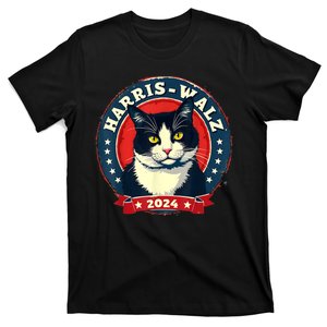 Harris Walz 2024 Funny Cat Election Kamala Harris Tim Waltz T-Shirt