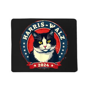 Harris Walz 2024 Funny Cat Election Kamala Harris Tim Waltz Mousepad