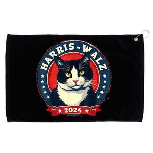 Harris Walz 2024 Funny Cat Election Kamala Harris Tim Waltz Grommeted Golf Towel