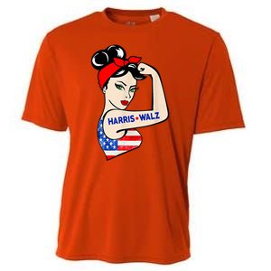 Harris Waltz 2024 Female Strong Usa Election Cooling Performance Crew T-Shirt