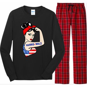 Harris Waltz 2024 Female Strong Usa Election Long Sleeve Pajama Set