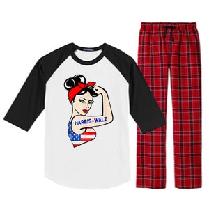 Harris Waltz 2024 Female Strong Usa Election Raglan Sleeve Pajama Set