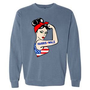 Harris Waltz 2024 Female Strong Usa Election Garment-Dyed Sweatshirt