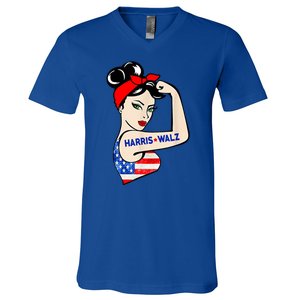 Harris Waltz 2024 Female Strong Usa Election V-Neck T-Shirt