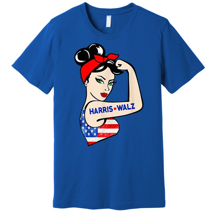 Harris Waltz 2024 Female Strong Usa Election Premium T-Shirt