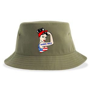 Harris Waltz 2024 Female Strong Usa Election Sustainable Bucket Hat