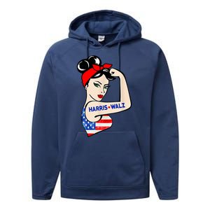 Harris Waltz 2024 Female Strong Usa Election Performance Fleece Hoodie