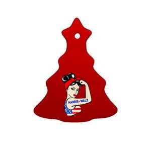 Harris Waltz 2024 Female Strong Usa Election Ceramic Tree Ornament