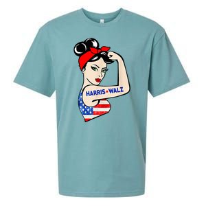 Harris Waltz 2024 Female Strong Usa Election Sueded Cloud Jersey T-Shirt