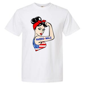 Harris Waltz 2024 Female Strong Usa Election Garment-Dyed Heavyweight T-Shirt