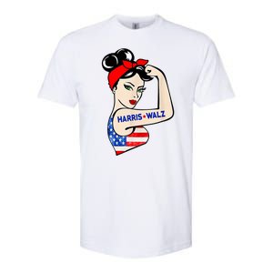 Harris Waltz 2024 Female Strong Usa Election Softstyle CVC T-Shirt