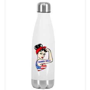 Harris Waltz 2024 Female Strong Usa Election Stainless Steel Insulated Water Bottle