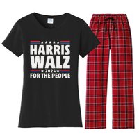 Harris Walz 2024 Election 2024 Kamala Harris Tim Walz Women's Flannel Pajama Set