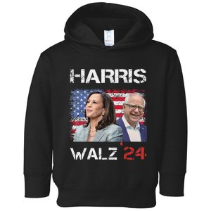 Harris Walz 2024 President Election Kamala Harris Tim Waltz Toddler Hoodie