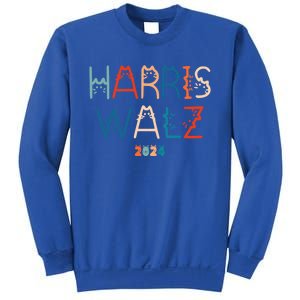 Harris Waltz 2024 Cat Lettering Positive Funny Cat Ladies Gift Sweatshirt