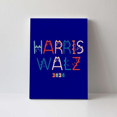 Harris Waltz 2024 Cat Lettering Positive Funny Cat Ladies Gift Canvas