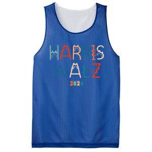 Harris Waltz 2024 Cat Lettering Positive Funny Cat Ladies Gift Mesh Reversible Basketball Jersey Tank