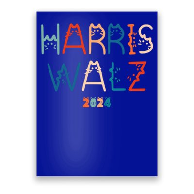 Harris Waltz 2024 Cat Lettering Positive Funny Cat Ladies Gift Poster