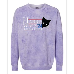 Harris Waltz 2024 For The People Cat Lady Kamala Harris 2024 Colorblast Crewneck Sweatshirt