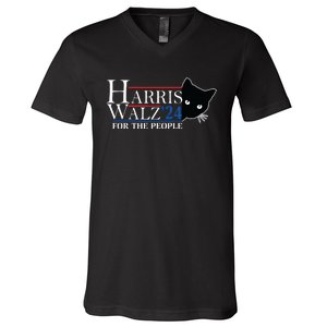 Harris Waltz 2024 For The People Cat Lady Kamala Harris 2024 V-Neck T-Shirt