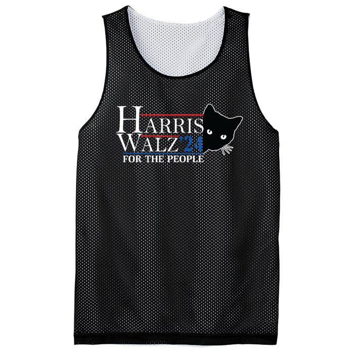 Harris Waltz 2024 For The People Cat Lady Kamala Harris 2024 Mesh Reversible Basketball Jersey Tank