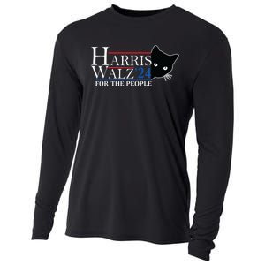 Harris Waltz 2024 For The People Cat Lady Kamala Harris 2024 Cooling Performance Long Sleeve Crew