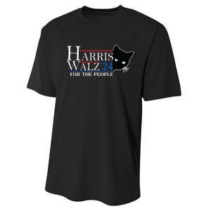 Harris Waltz 2024 For The People Cat Lady Kamala Harris 2024 Performance Sprint T-Shirt