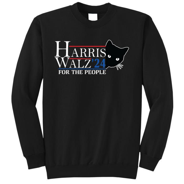 Harris Waltz 2024 For The People Cat Lady Kamala Harris 2024 Tall Sweatshirt