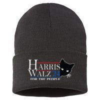 Harris Waltz 2024 For The People Cat Lady Kamala Harris 2024 Sustainable Knit Beanie